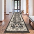 thumbnail image 1 of MJIAexp 2' x 8' Boho Floral Kitchen Runner Rug Machine Washable Runner Rug Non-Slip Hallway Runner Laundry Rug Throw Carpet for Living Room Bedroom Dining Room Entryway Kitchen Black, 1 of 11