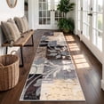 thumbnail image 1 of MJIAexp 2'x8' Boho Floral Kitchen Runner Rug Machine Washable Runner Rug Non-Slip Rubberback Hallway Runner Laundry Rug Throw Carpet for Living Room Dining Room Entryway Hallway Kitchen Gray Brown, 1 of 7