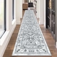 thumbnail image 1 of MJIAexp 2'x12' Boho Floral Kitchen Runner Rug Machine Washable Runner Rug Non-Slip Rubber back Hallway Runner Laundry Rug Throw Carpet for Living Room Bedroom Dining Room Entryway Kitchen Light Gray, 1 of 8