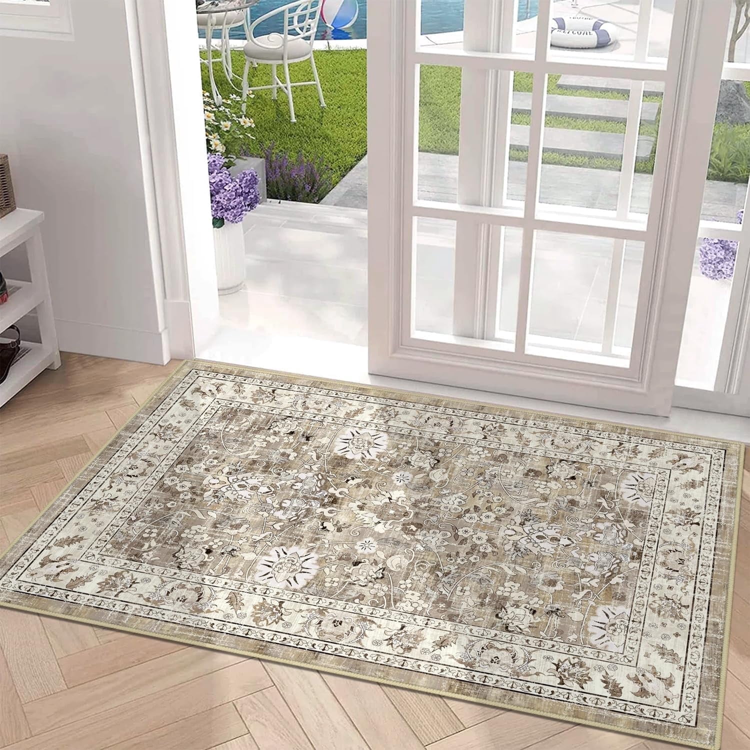 MJIAexp 2'x3' Moroccan Bedroom Rug Washable Vintage Boho Area Rug Non ...