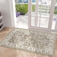 thumbnail image 1 of MJIAexp 2'x3' Moroccan Bedroom Rug Washable Vintage Boho Area Rug Non-Slip Accent Throw Rug Stain Resistant Floor Carpet for Kitchen Entryway Bathroom Living Room Office Floral Beige, 1 of 9
