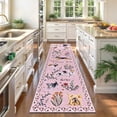 thumbnail image 1 of MJIAexp 2'x8' Jute Animal Dog Floral Kitchen Runner Rug,Woven Texture Machine Washable Runner Rug Non-Slip Rubberback Hallway Runner Laundry Rug Throw Carpet for Living Room Bedroom Dining Room Entry, 1 of 7
