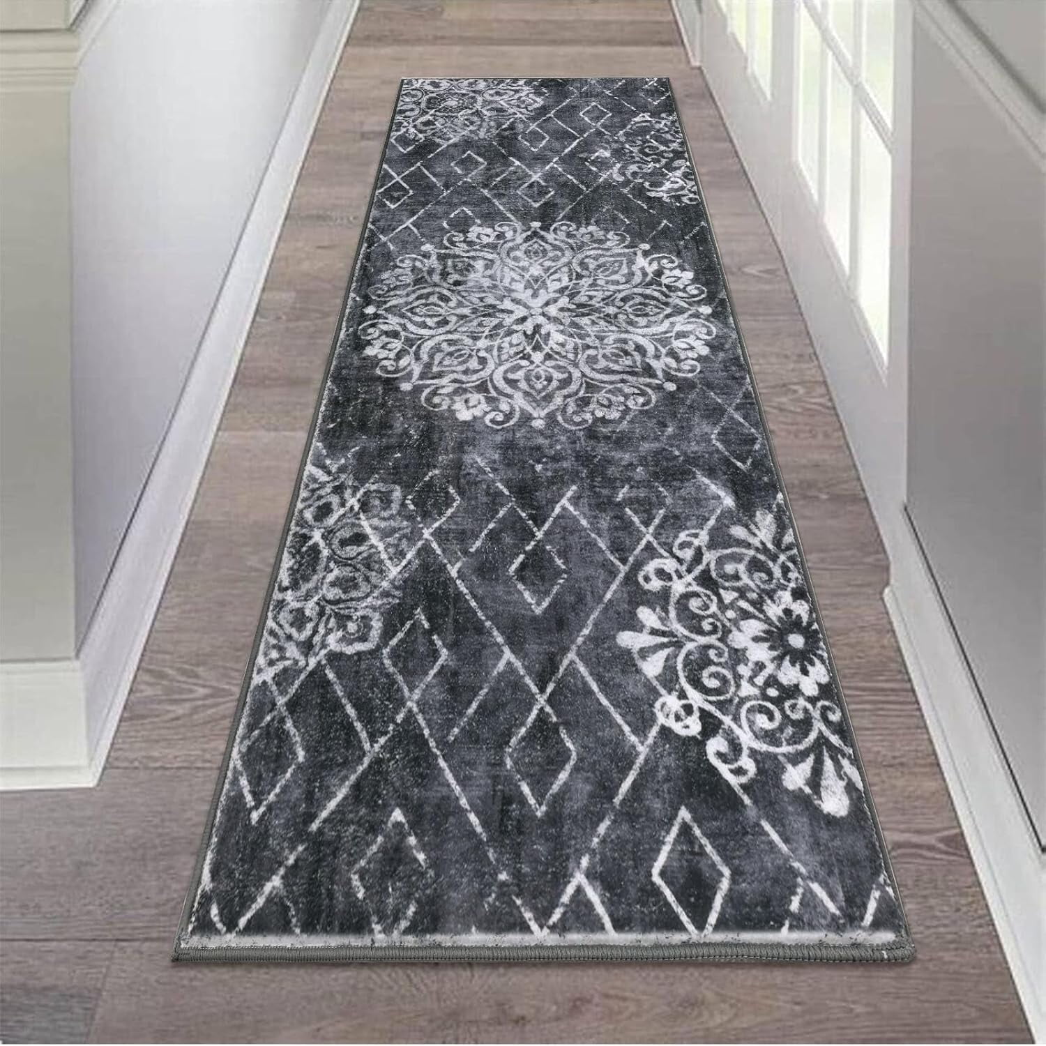 MJIAexp 2'x10' Boho Runner Rug, Washable Vintage Medallion Carpet