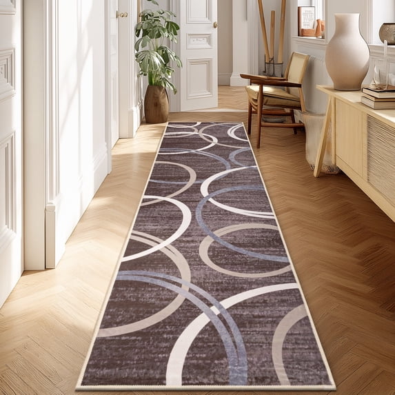 MJIAexp 2'x8' Boho Runner Rug Indoor Machine Washable Hallway Runner Rug Non-Slip Entryway Runner Laundry Rug Throw Carpet for Living Room Bedroom Dining Room Hallway Kitchen,Brown