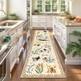 thumbnail image 1 of MJIAexp 2'x8' Jute Animal Dog Floral Kitchen Runner Rug,Woven Texture Machine Washable Runner Rug Non-Slip Rubberback Hallway Runner Laundry Rug Throw Carpet for Living Room Bedroom Dining Room Entry, 1 of 7