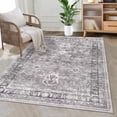 thumbnail image 1 of MJIAexp 3'x5' Moroccan Bedroom Rug Washable Vintage Boho Area Rug Non-Slip Accent Throw Rug Stain Resistant Floor Carpet for Kitchen Entryway Bathroom Living Room Office Accent Gray, 1 of 7