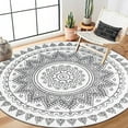 thumbnail image 1 of MJIAexp 5.3ft Mandala Boho Round Rug Circle Rug Non-Slip Machine Washable Area Rug Soft Bedroom Rug Throw Rug Vintage Carpet for Living Room Kitchen Dorm Coffee Table White, 1 of 8