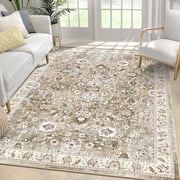 MJIAexp 5'x7' Moroccan Area Rug Washable Bedroom Rug Vintage Boho Area Rug Non-Slip Accent Throw Rug Stain Resistant Floor Carpet for Kitchen Entryway Living Ro