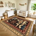 thumbnail image 1 of MJIAexp 6'x9' Area Rug Washable Living Room Rug, Vintage Western Bear Deer Decor Indoor Carpet Rugs, Non Slip Soft Low Pile Area Carpet for Living Room Bedroom Festive Decor, 1 of 6