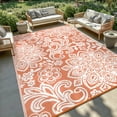 thumbnail image 1 of MJIAexp 6'x9' Orange Outdoor Rug Patio Rug Waterproof RV Outdoor Rug Camping Rugs Reversible Plastic Straw Rug Large Outdoor Mat for Camping, Balcony Apartment, Patio, Porch, Picnic, Beach, 1 of 6