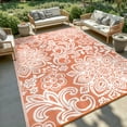 thumbnail image 1 of MJIAexp 6'x9' Orange Outdoor Rug Patio Rug Waterproof RV Outdoor Rug Camping Rugs Reversible Plastic Straw Rug Large Outdoor Mat for Camping, Balcony Apartment, Patio, Porch, Picnic, Beach, 1 of 7