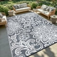 thumbnail image 1 of MJIAexp 6'x9' Gray Outdoor Rug Patio Rug Waterproof RV Outdoor Rug Camping Rugs Reversible Plastic Straw Rug Large Outdoor Mat for Camping, Balcony Apartment, Patio, Porch, Picnic, Beach, 1 of 9