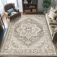thumbnail image 1 of MJIAexp 6x9 Vintage Area Rugs Machine Washable Rug with Rubber Backing Stain Resistant Rugs Anti Slip Living Room Rug, Bedroom Rug, Home Decor Beige, 1 of 8