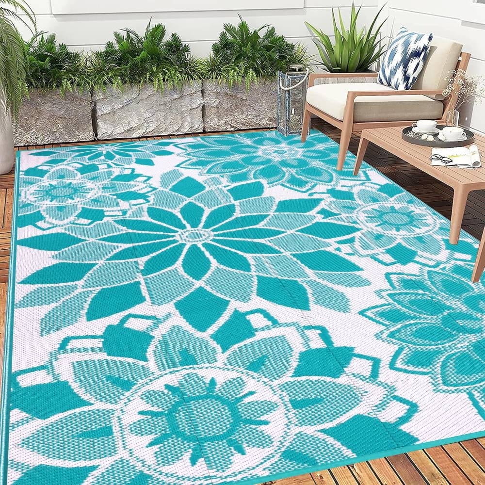 Free Shipping! MJIAexp Waterproof Reversible Outdoor Patio Rug 8x10 ft ...