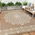 thumbnail image 1 of MJIAexp 8'x10' Brown Outdoor Rug Patio Rug Waterproof RV Outdoor Rug Camping Rugs Reversible Plastic Straw Rug Large Outdoor Mat for Camping, Balcony Apartment, Patio, Porch, Picnic, Beach, 1 of 8