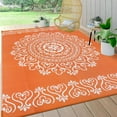 thumbnail image 1 of MJIAexp 8'x10' Orange Outdoor Rug Patio Rug Waterproof RV Outdoor Rug Camping Rugs Reversible Plastic Straw Rug Large Outdoor Mat for Camping, Balcony Apartment, Patio, Porch, Picnic, Beach, 1 of 8