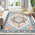 thumbnail image 1 of MJIAexp 8x10 Vintage Area Rugs Machine Washable Rug with Rubber Backing Stain Resistant Rugs Anti Slip Living Room Rug, Bedroom Rug, Home Decor Blue, 1 of 8
