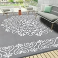 thumbnail image 1 of MJIAexp 9'x12' Gray Outdoor Rug Patio Rug Waterproof RV Outdoor Rug Camping Rugs Reversible Plastic Straw Rug Large Outdoor Mat for Camping, Balcony Apartment, Patio, Porch, Picnic, Beach, 1 of 9