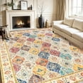 thumbnail image 1 of MJIAexp 9'x12' Moroccan Area Rug Washable Bedroom Rug Vintage Boho Area Rug Non-Slip Accent Throw Rug Stain Resistant Floor Carpet for Kitchen Entryway Living Room Office Boho Multi-color, 1 of 12