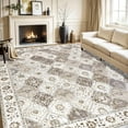 thumbnail image 1 of MJIAexp 9'x12' Moroccan Area Rug Washable Bedroom Rug Vintage Boho Area Rug Non-Slip Accent Throw Rug Stain Resistant Floor Carpet for Kitchen Entryway Living Room Office Boho Beige, 1 of 8