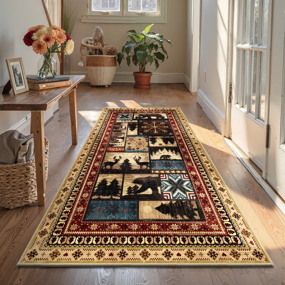 MJIAexp Runner Rug 3x6 Runners for Hallways,Kitchen Rugs Non Slip Washable Entryway Carpet Runner,Soft Bear Runners for Bathroom Bedside Holiday Decor 3'x6'