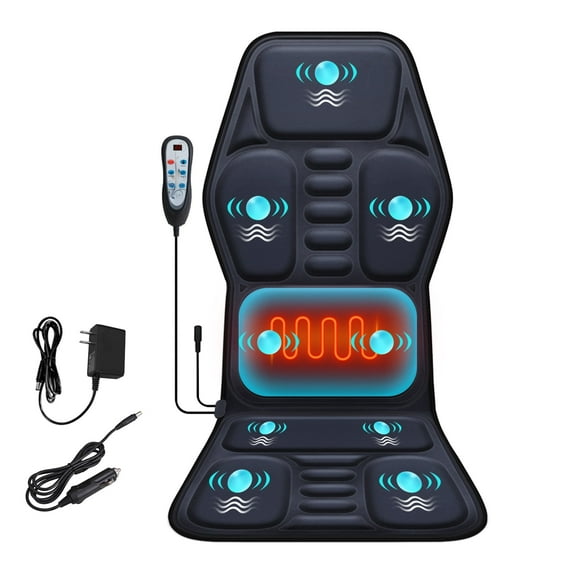 MJK Back Massager for Car and Home, Full Body Electric Car Massager with Heat Mat Seat Cushion Chair Pad Massager with 9 Vibration Massage Nodes