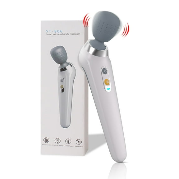 MJK Cordless Handheld Massager Rechargeable Wand Massager with Multi Powerful Speeds & Vibrating Deep Tissue Relief for Neck Back Shoulders Legs, Gifts