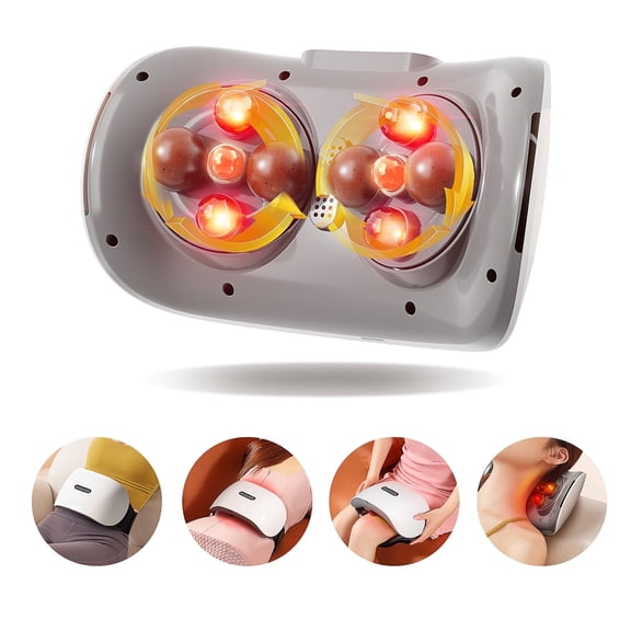 HMMSYLVA Double Disc Abdominal Massager with Heat, Electric Automatic Stomach Massager for Digestion, Bian Stone Belly Cellulite Massage Relieves Bloating, Stomach Pain, Constipation