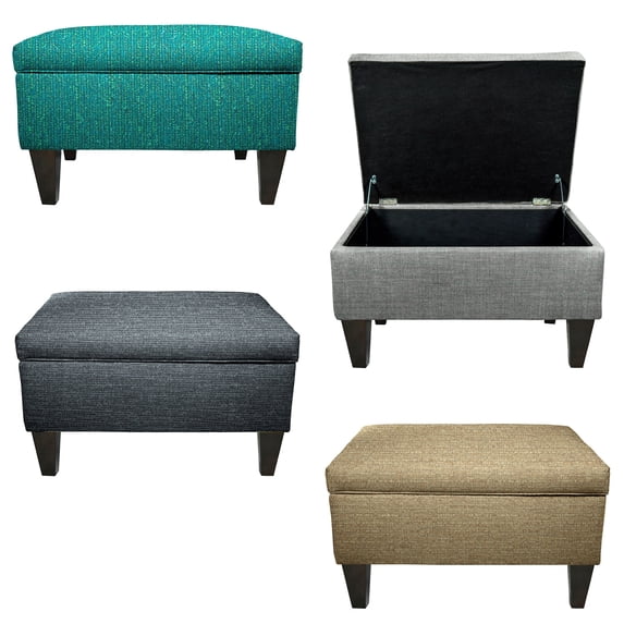 MJL Furniture Brooklyn Upholstered Square Storage Ottoman Grey