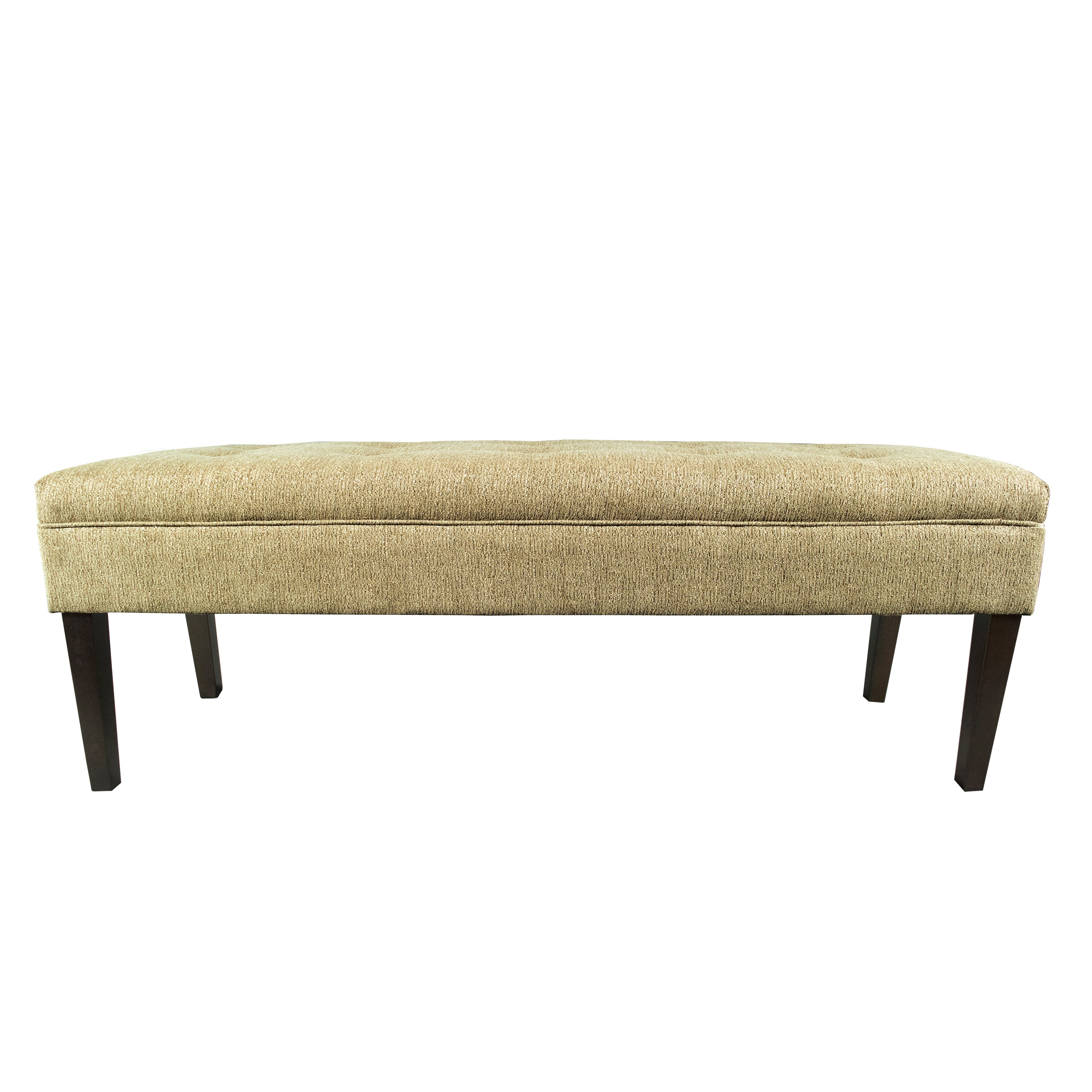 Kaya 55" Grey Polyester Button Tufted Backless Bench