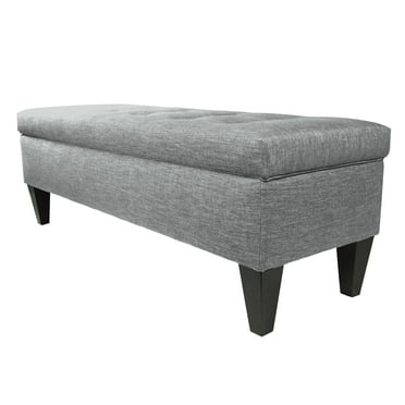 MJL Furniture Designs MJL Furniture 'Brooke 10' Solid-colored Fabric/Wood Button-tufted Long Storage Bench