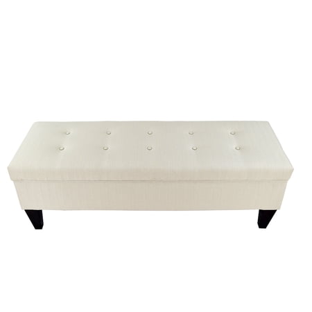MJL Furniture Designs Sachi 10-Button Tufted Upholstered Long Storage Bench ottoman Beige Made To Order, Storage, Tufted