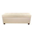 thumbnail image 1 of MJL Furniture Designs Sole Secret Button Tufted Linen Storage Bench, 1 of 5