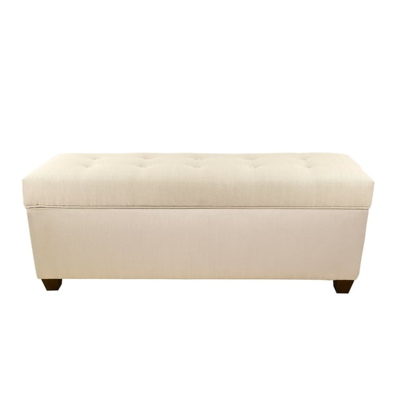 MJL Furniture Designs Sole Secret Button Tufted Linen Storage Bench