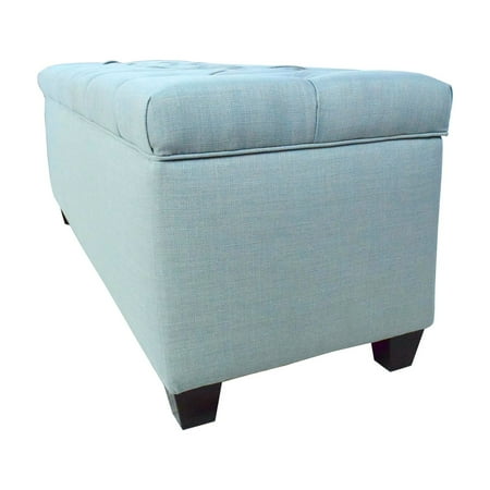 MJL Furniture Designs Sole Secret Diamond-tufted Linen Storage Bench Lt Blue