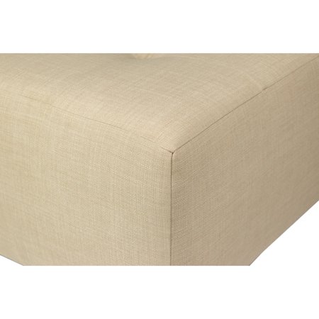 MJL Furniture MAX Button Tufted Upholstered Square Blue Ottoman White