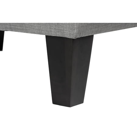 MJL Furniture MAX Squared Decorative Button Tufted Upholstered Grey Firm Ottoman Black