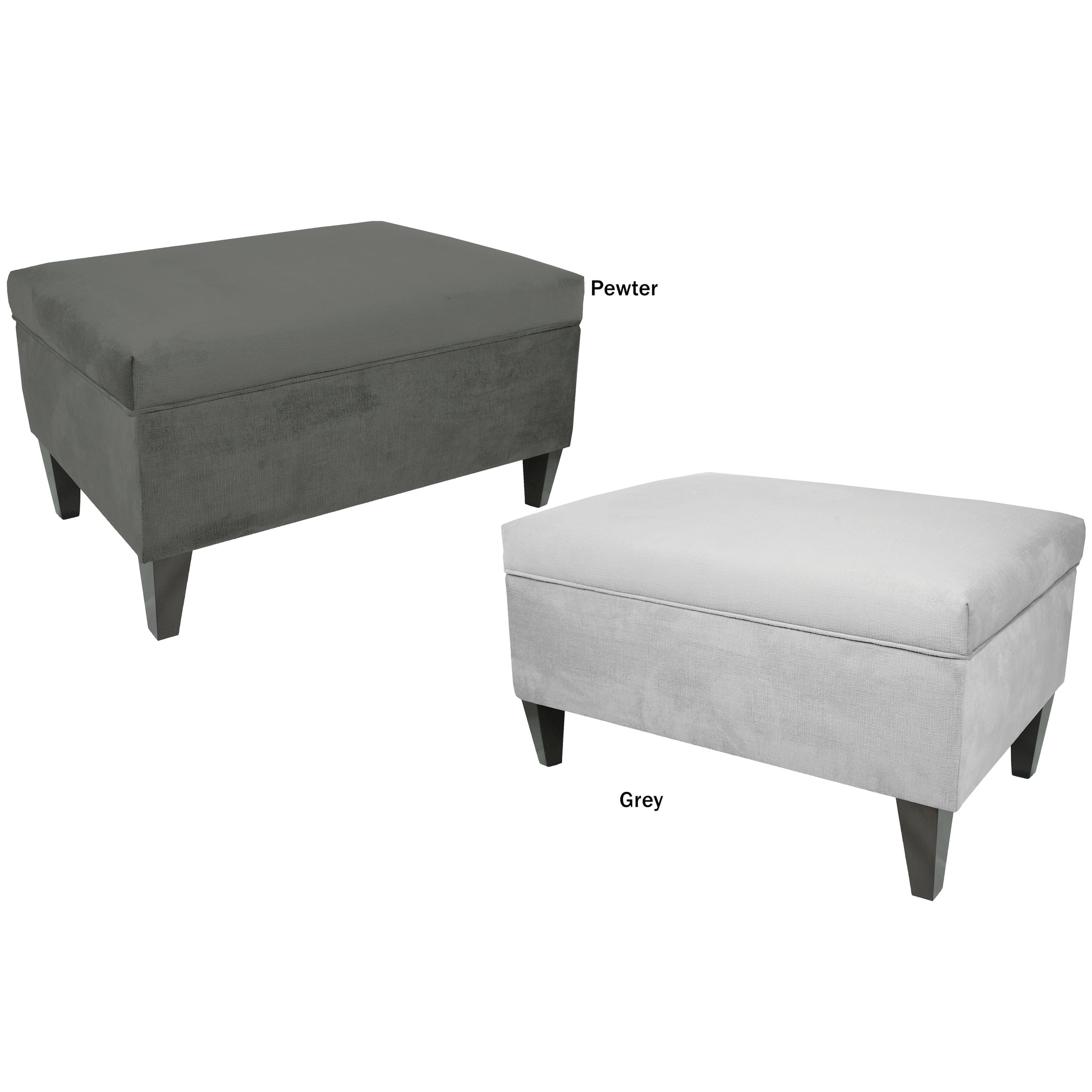 MJL Furniture MJL Design Brooklyn Upholstered ENNIS Square Leg Box Storage  Ottoman Light Grey - Walmart.com