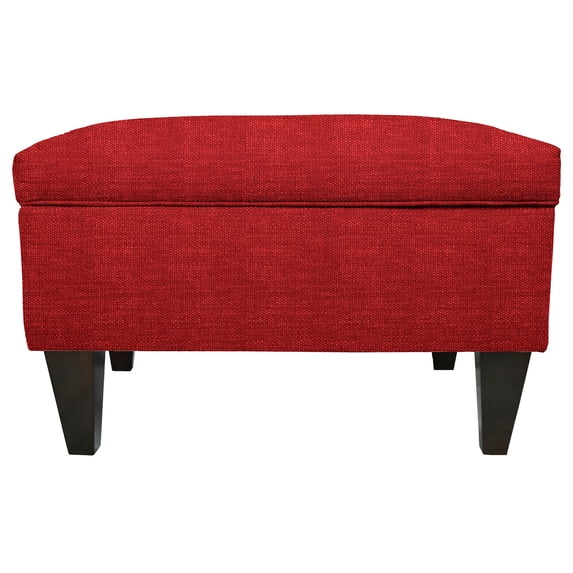 MJL Furniture Wood Polyester-upholstered Storage Ottoman Ruby