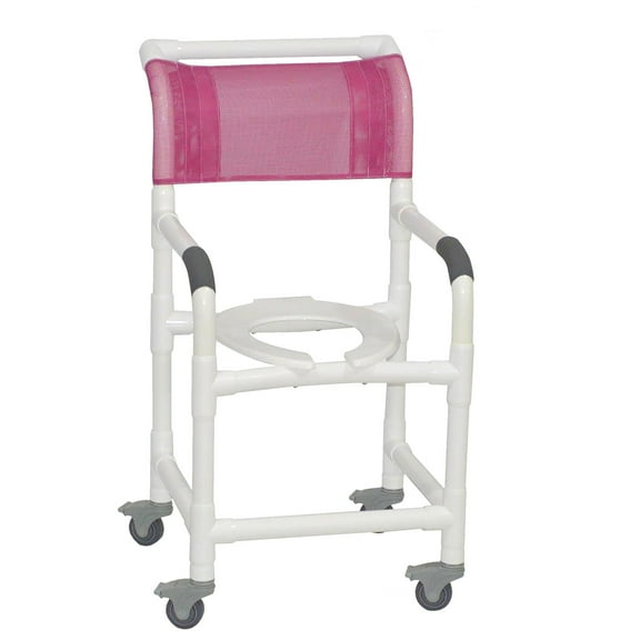 MJM International 118-3TL Shower Chair 18" internal width and 3" Total Lock Casters, 300 lbs weight capacity
