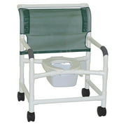 MJM International 126-4-NB Bariatric Shower Chair with Slide Out Commode Pail