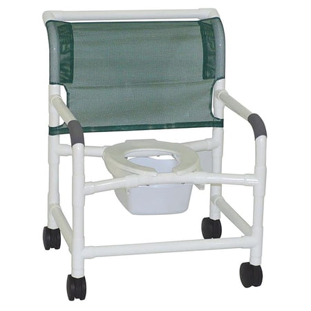 MJM International 126-4-NB Bariatric Shower Chair with Slide Out Commode Pail