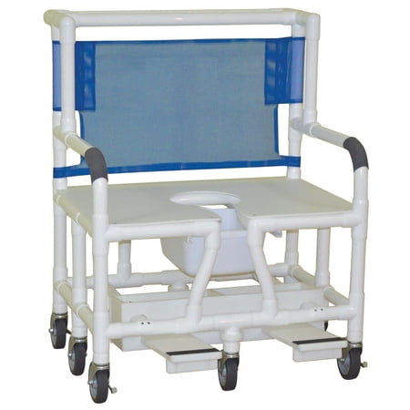 MJM International 131-5-DB Bariatric Shower Chair with Sliding Footrest and a Weight Capacity of 900 lbs.