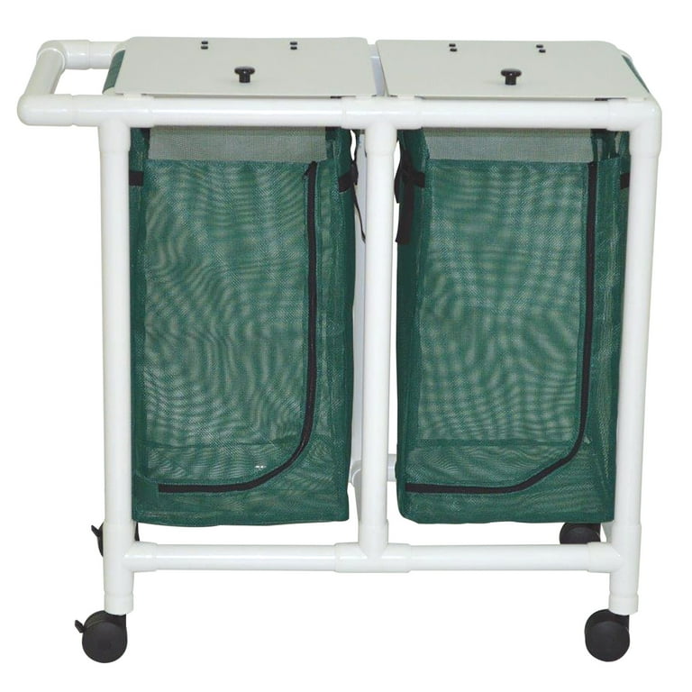 Double hamper with mesh bag - push/pull handle Double hamper with mesh bag - push/pull handle