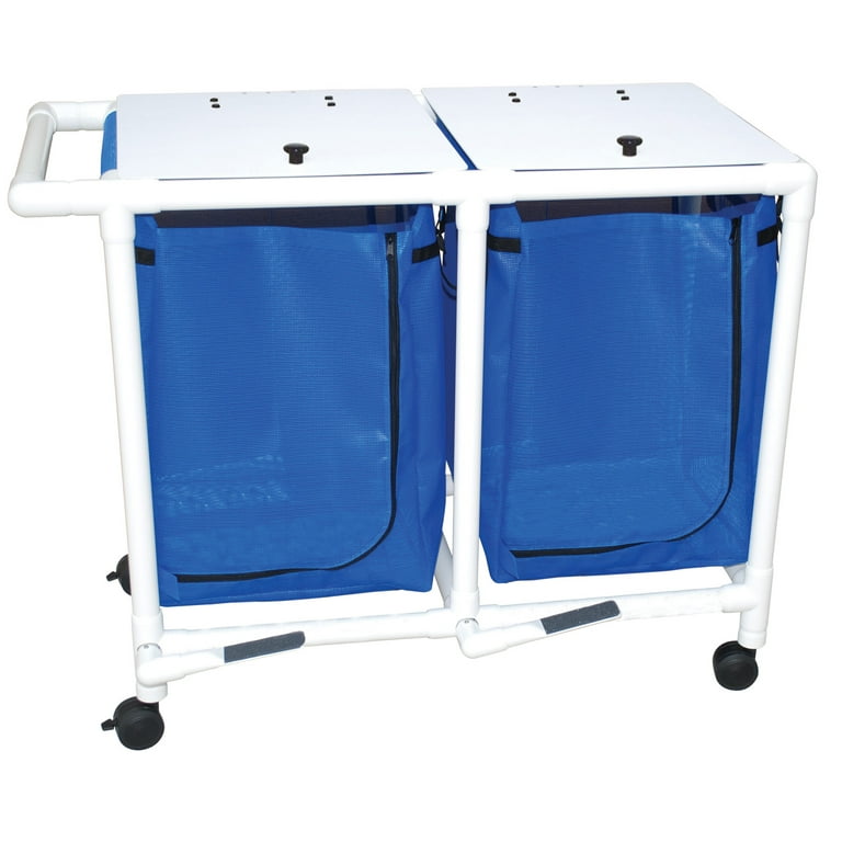 Double hamper with mesh bag - push/pull handle Double hamper with mesh bag - push/pull handle