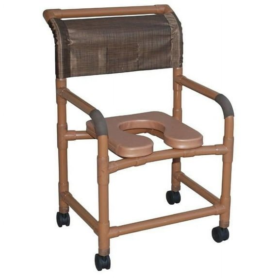 MJM International WT122-3TW-SSDE Woodtone wide shower chair 22 in.