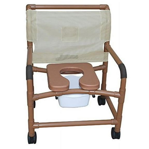 MJM International WT126-4TW-NB-SSDE Woodtone extra-wide shower chair 26 in.
