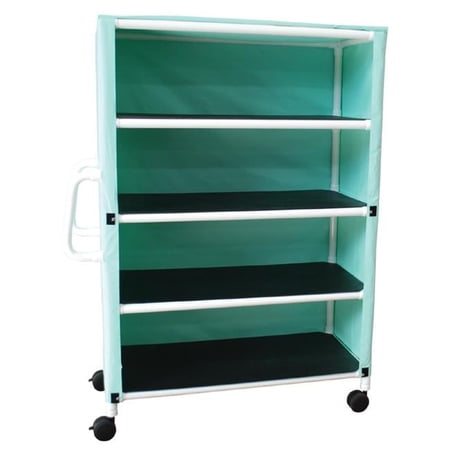 MJM International WT345-4C Wood Tone Linen Cart