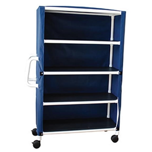 MJM International WT350-24-4C Wood Tone Linen Cart