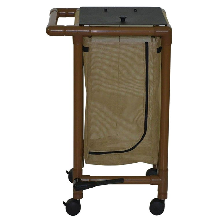 Single hamper with mesh bag - push/pull handle & footpedal